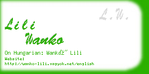 lili wanko business card